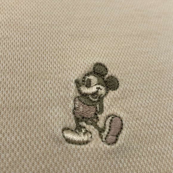 DisneyLand Resort Beige Off White Mickey Mouse Disney Golf Polo Shirt Mens XL - Picture 3 of 6